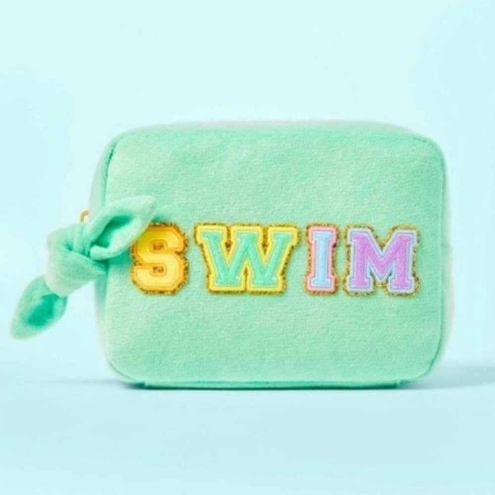 NWT Stoney Clover X Target terry cloth zipper pouch Swim Wet Bag Teal